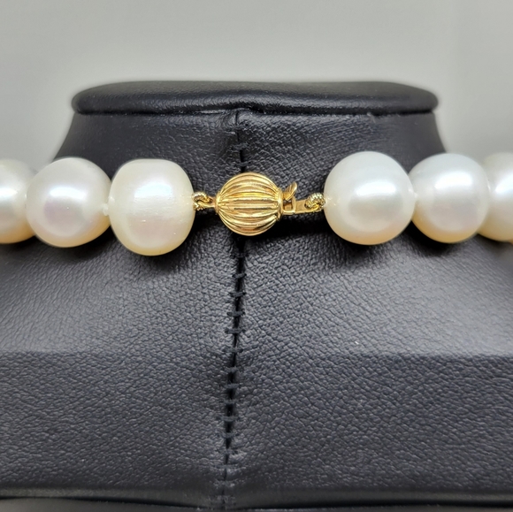 Belle de Mer Opaque Cultured Pearl Strand Necklace 18" 11-13MM 14K - Picture 5 of 5